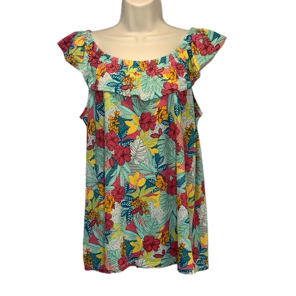 Lane Bryant Women's Classic Off-The-Shoulder Ruffle Tank Blouse Top Size 18/20 - Picture 2 of 10